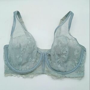 Victoria’s Secret Fairy Lace Bra Size 36DD Light Blue Sheer Floral